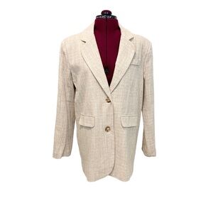 Nasty Gal Blazer Jacket Tan Oversized 0